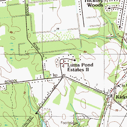 Topographic Map of Lums Pond Estates II, DE