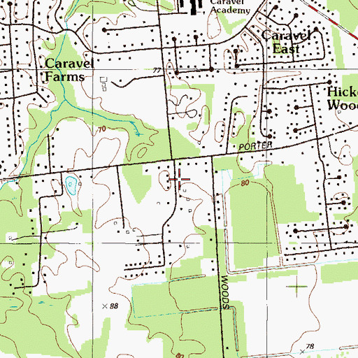 Topographic Map of Countryside Farms, DE