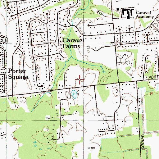Topographic Map of Porter Square, DE