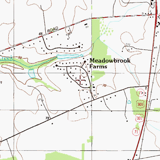 Topographic Map of Meadowbrook Farms South, DE