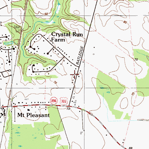 Topographic Map of Crystal Run Farm, DE