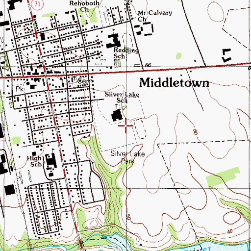 Topographic Map of Silver Lake Park, DE