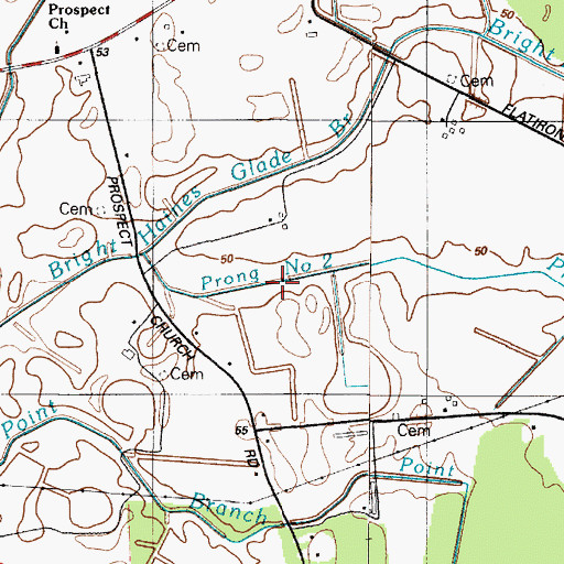 Topographic Map of Prong Number Two, DE