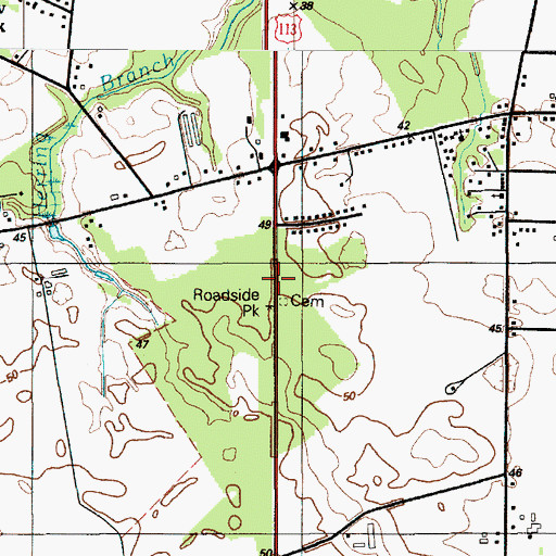 Topographic Map of Lincoln Village, DE