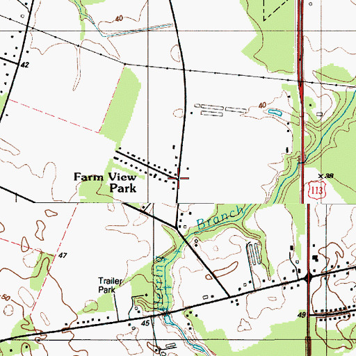 Topographic Map of Farm View Park, DE