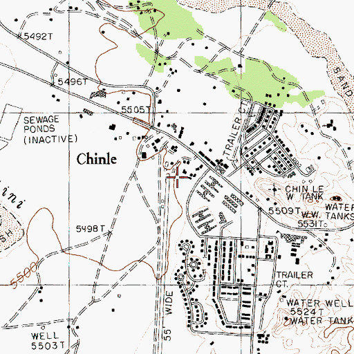 Topographic Map of Chinle Chapter House, AZ