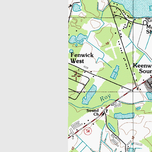 Topographic Map of Fenwick West, DE