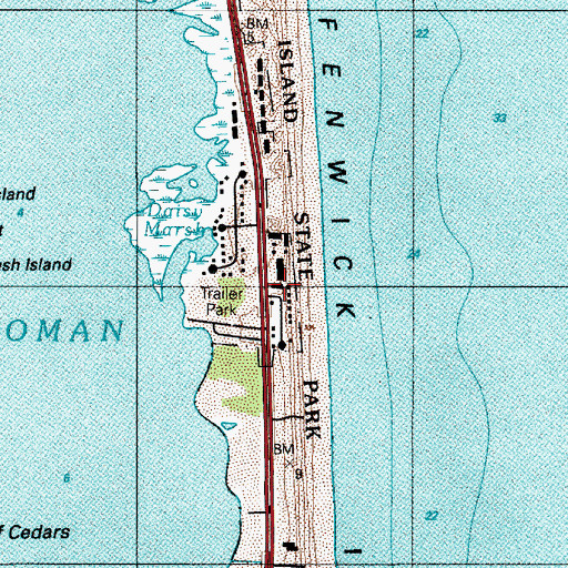 Topographic Map of Sea Dunes, DE
