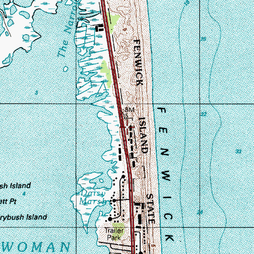 Topographic Map of Kings Grant, DE