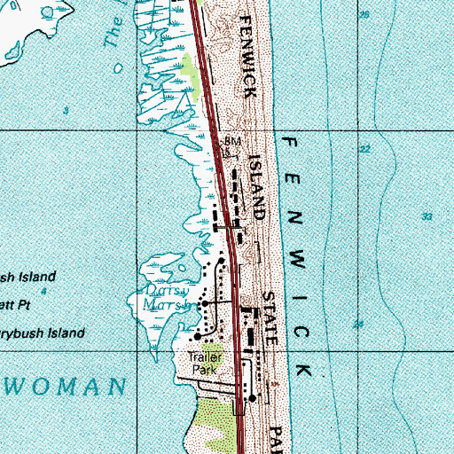 Topographic Map of Queens Quest, DE