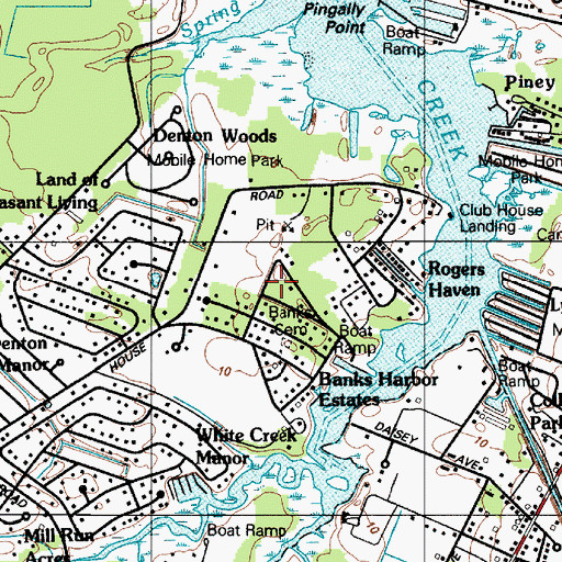 Topographic Map of Bank Harbor Retreat, DE