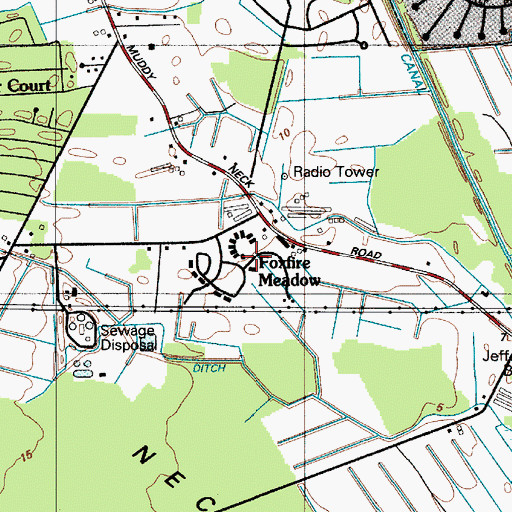 Topographic Map of Foxfire Meadow, DE