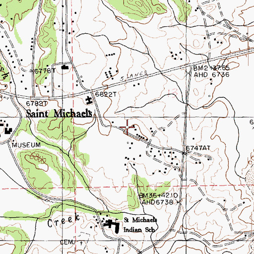 Topographic Map of Saint Michaels Chapter House, AZ