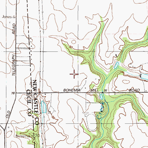 Topographic Map of Bohemia Manor, DE
