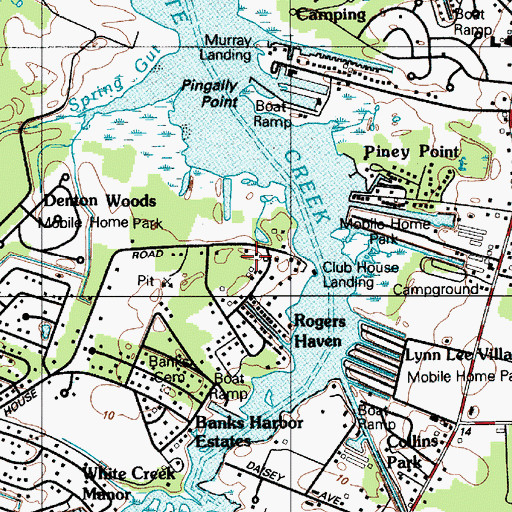 Topographic Map of Rogers Haven, DE