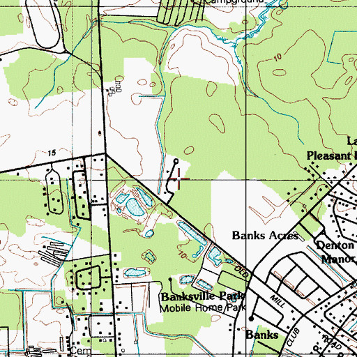 Topographic Map of Byewood Manor, DE