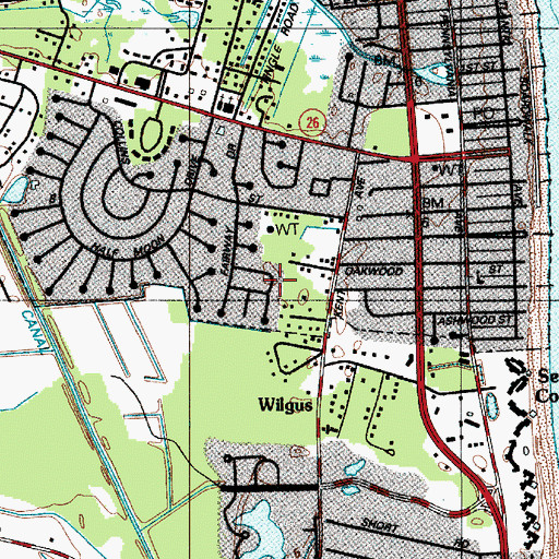 Topographic Map of Wilgus Subdivision, DE