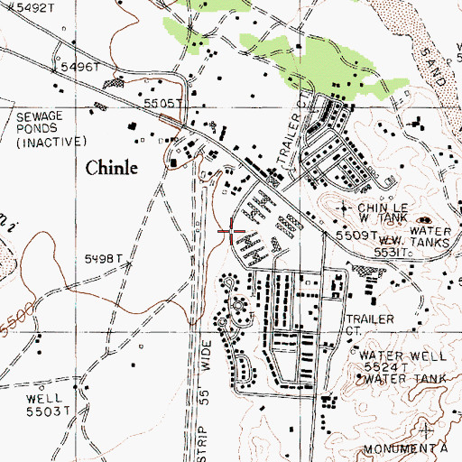 Topographic Map of Chinle Elementary Boarding School, AZ
