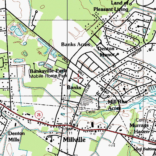 Topographic Map of Banks Development, DE
