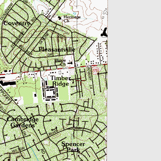 Topographic Map of Timber Ridge, DE