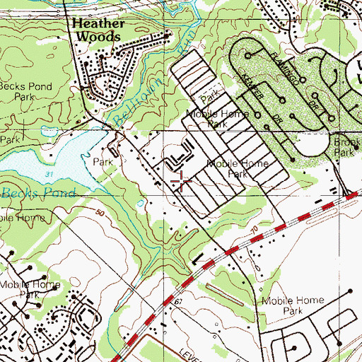 Topographic Map of Glasgow Court, DE