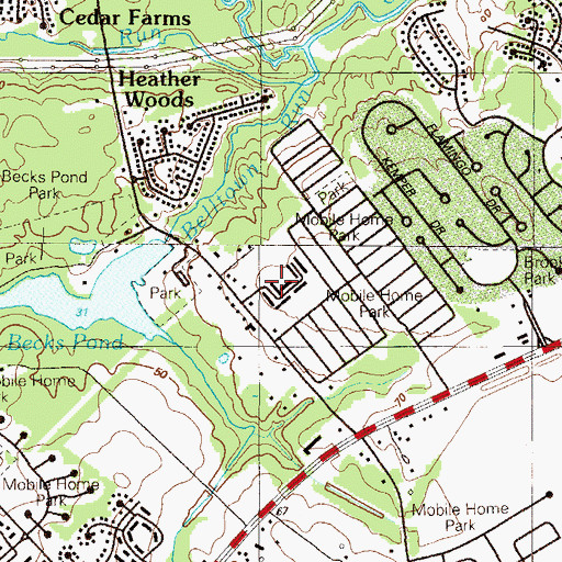 Topographic Map of Becks Landing, DE