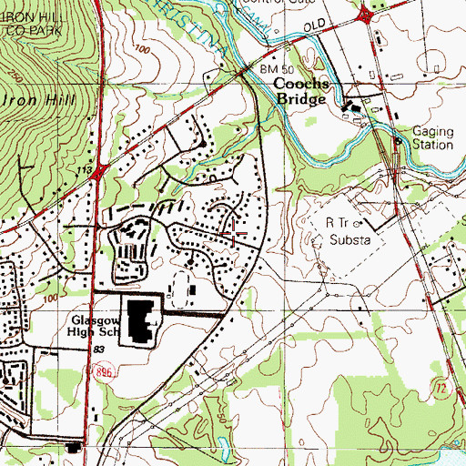 Topographic Map of Stones Throw, DE