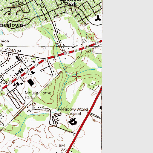 Topographic Map of Village of Cantebury, DE