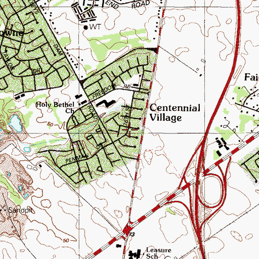 Topographic Map of Princeton Wood II, DE