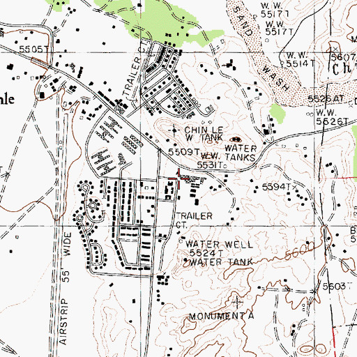 Topographic Map of Chinle Elementary School, AZ