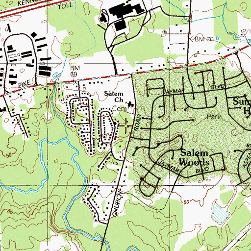 Topographic Map of Beechers Lot, DE