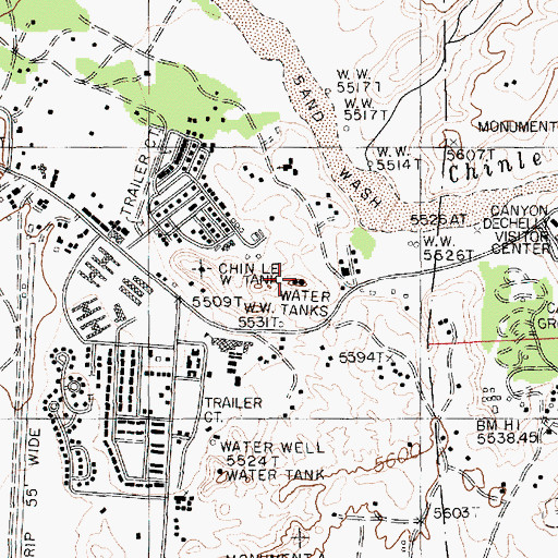 Topographic Map of Chinle Water Tank, AZ