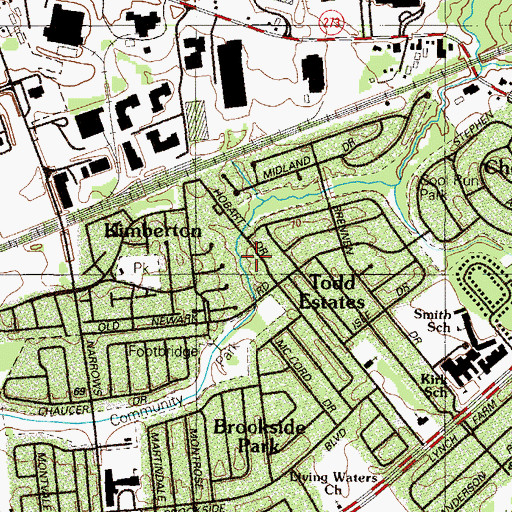 Topographic Map of Greenbridge, DE