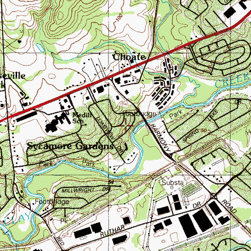 Topographic Map of Newkirk Estates, DE