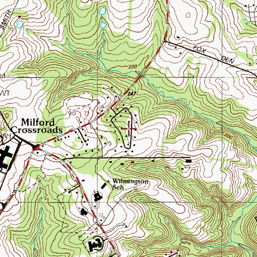 Topographic Map of Stage Road Development, DE