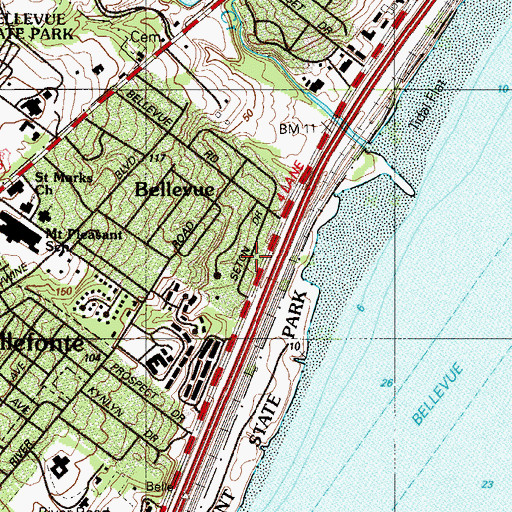 Topographic Map of Seton, DE