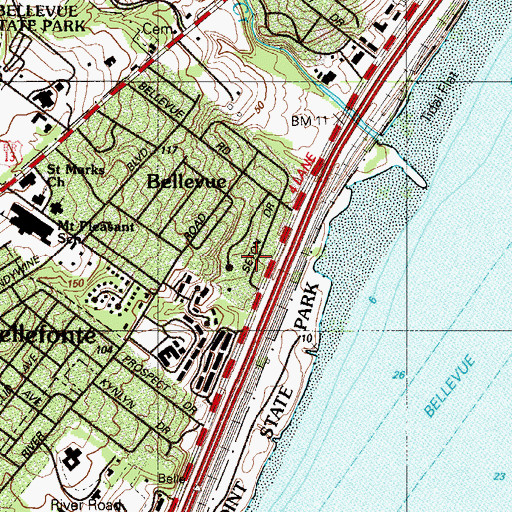 Topographic Map of Parkridge at Bellevue, DE