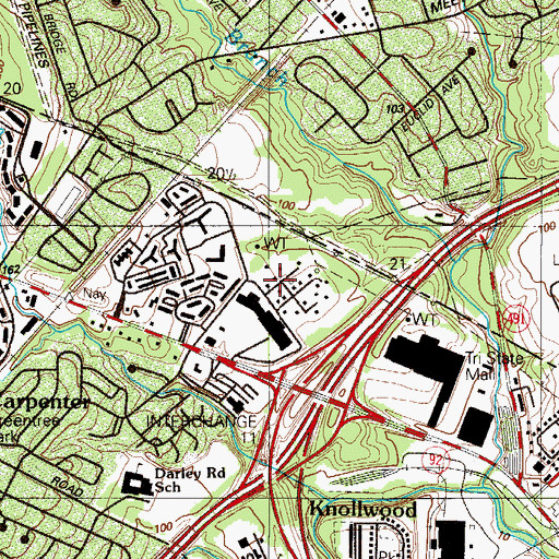 Topographic Map of White Village, DE