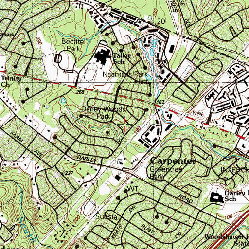 Topographic Map of Valley Run, DE