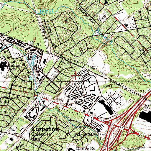 Topographic Map of Princeton Estates, DE