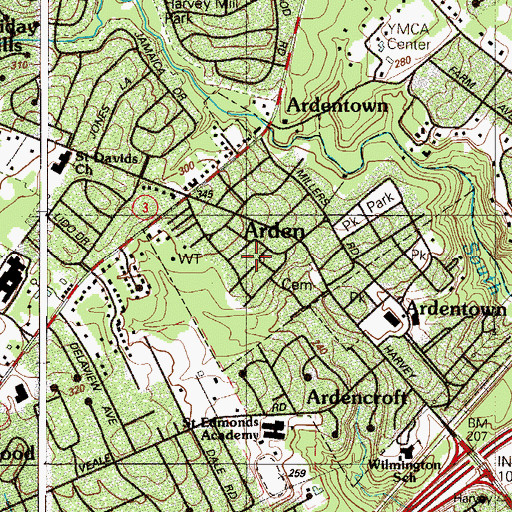 Topographic Map of Log Run, DE