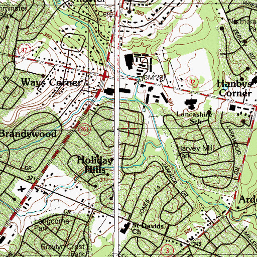 Topographic Map of Kings Ridge, DE