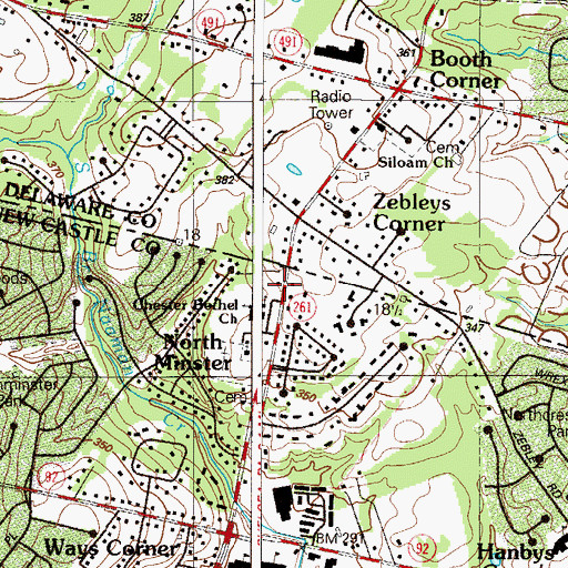 Topographic Map of Westerloo, DE