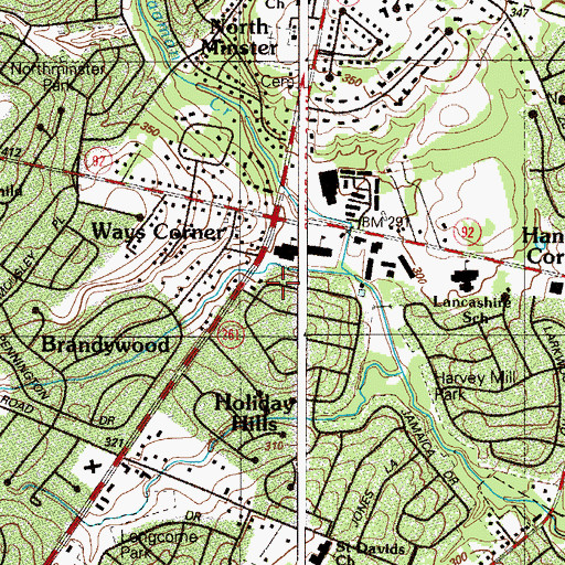 Topographic Map of Wynnewood, DE