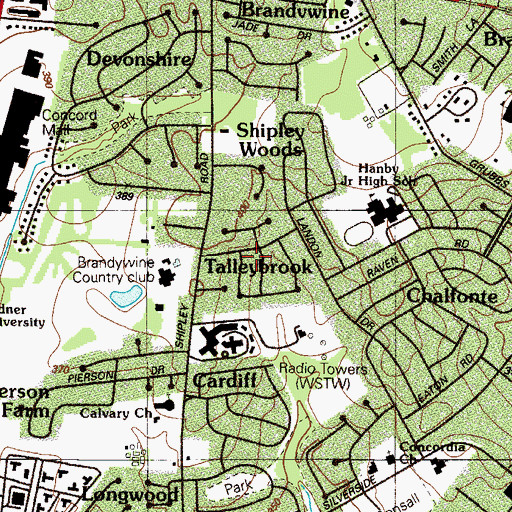 Topographic Map of Chalfonte, DE