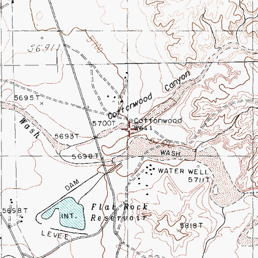 Topographic Map of Cottonwood Canyon, AZ