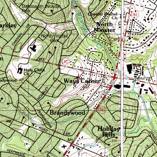 Topographic Map of Beacon Hill, DE