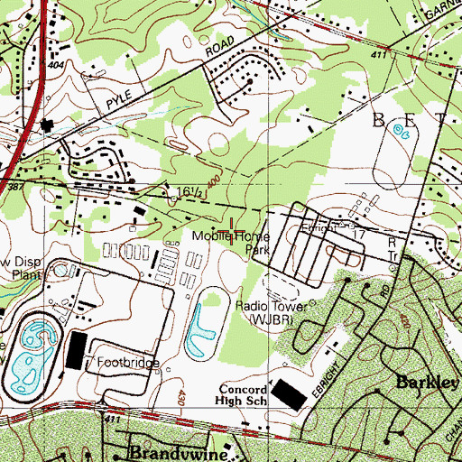Topographic Map of Ebright, DE