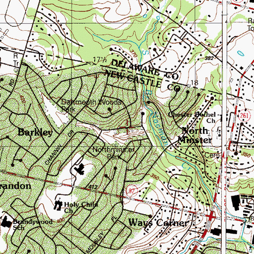 Topographic Map of Channin, DE