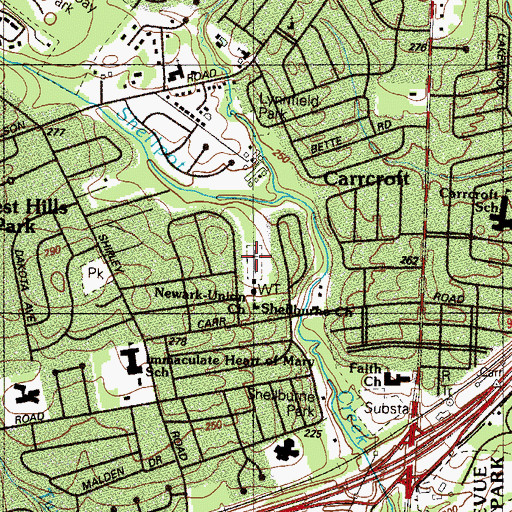 Topographic Map of Normandy Manor, DE